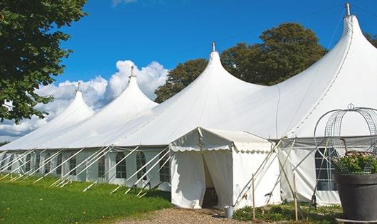 multiple portable toilets for large-scale outdoor events, ensuring availability for all guests in Daly City